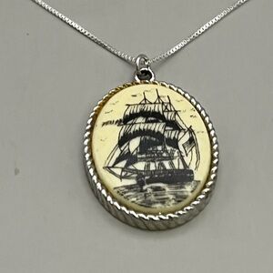 Sarah Coventry Silver and Cream Nautical Necklace